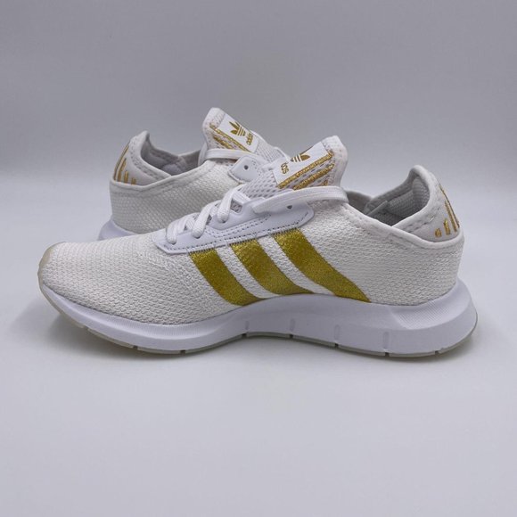 adidas Swift Run White / Gold Womens Shoes - Picture 2 of 9